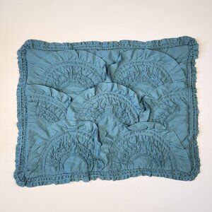 Anthropologie Teal Blue Soft Cotton Jersey Rivulets Standard Pillow Sham
